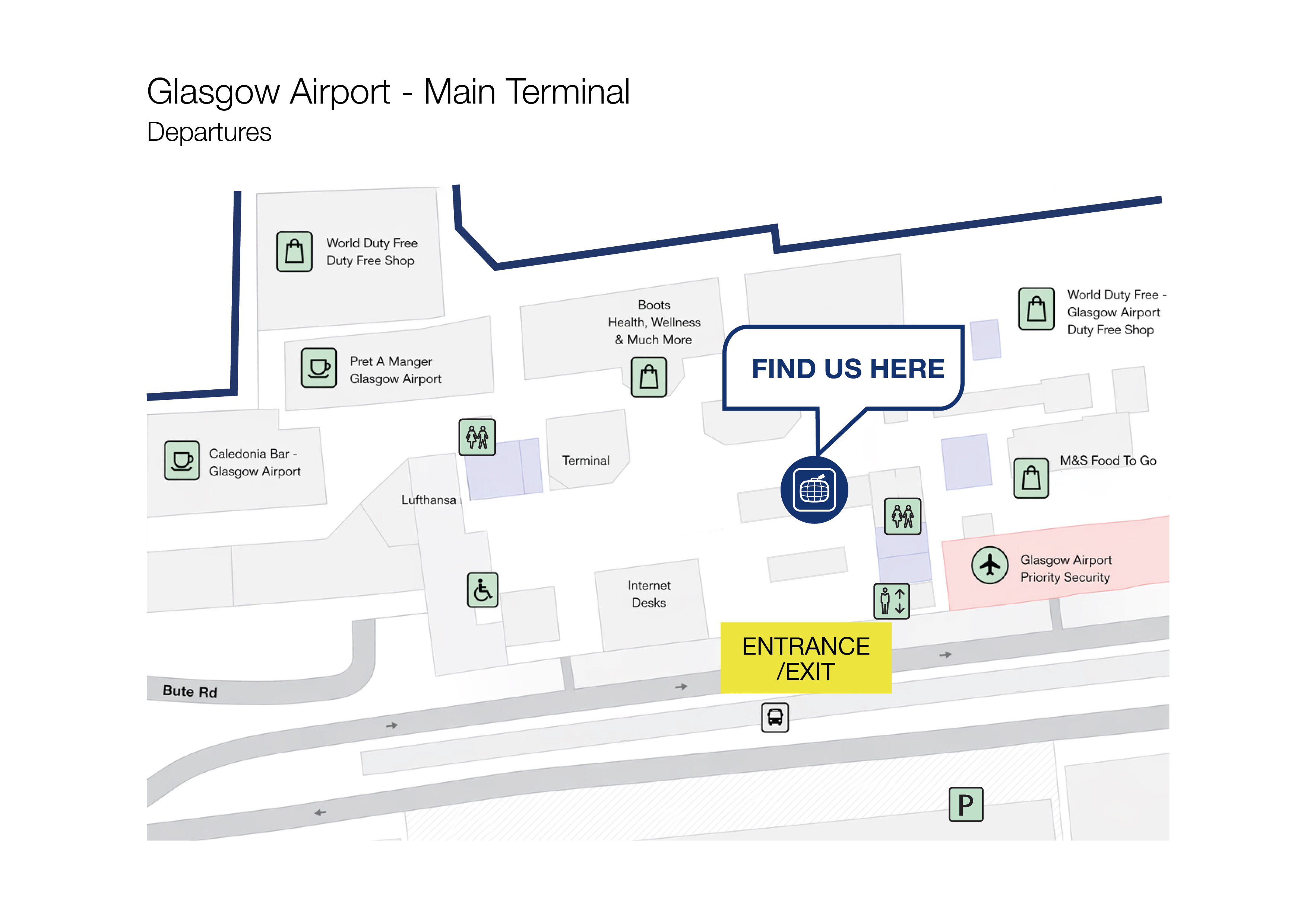 Glasgow Airport Map